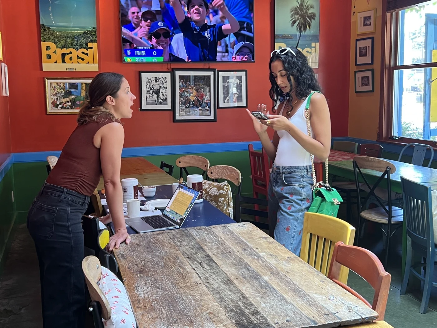 Two community members sharing a conversation